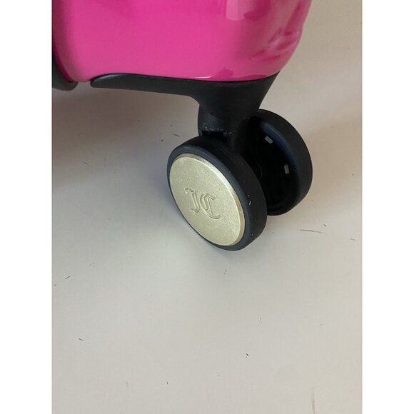 Juicy Couture Hot Pink Embossed Hearts 21" Spinner Carry-On Suitcase Luggage NEW - Picture 7 of 14